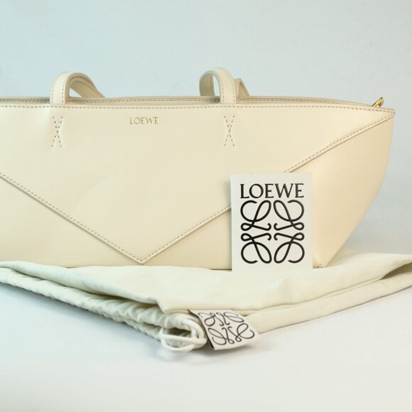 Loewe Puzzle Fold Cropped Tote Shoulder Bag, Ivory - Picture 12 of 16